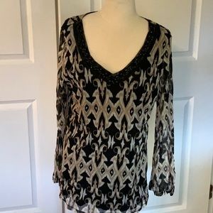 INC Beaded V-neck blouse
